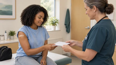 After vaccination — generated campus-care image