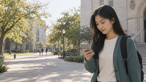 Student on campus — generated campus-care image
