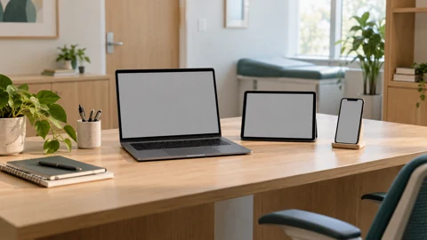 Phone tablet laptop — generated campus-care image