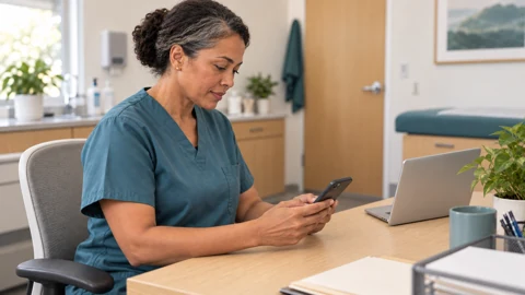Nurse mobile access — generated campus-care image