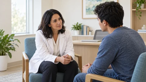 Eyes on student — generated campus-care image