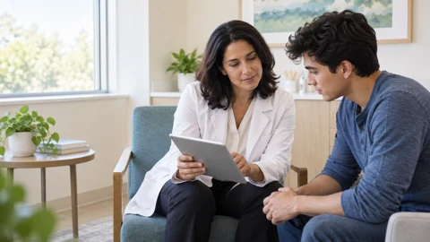 Review together — generated campus-care image