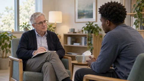 Counseling conversation — generated campus-care image