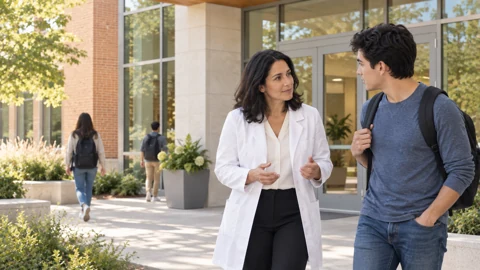 Campus health building — generated campus-care image